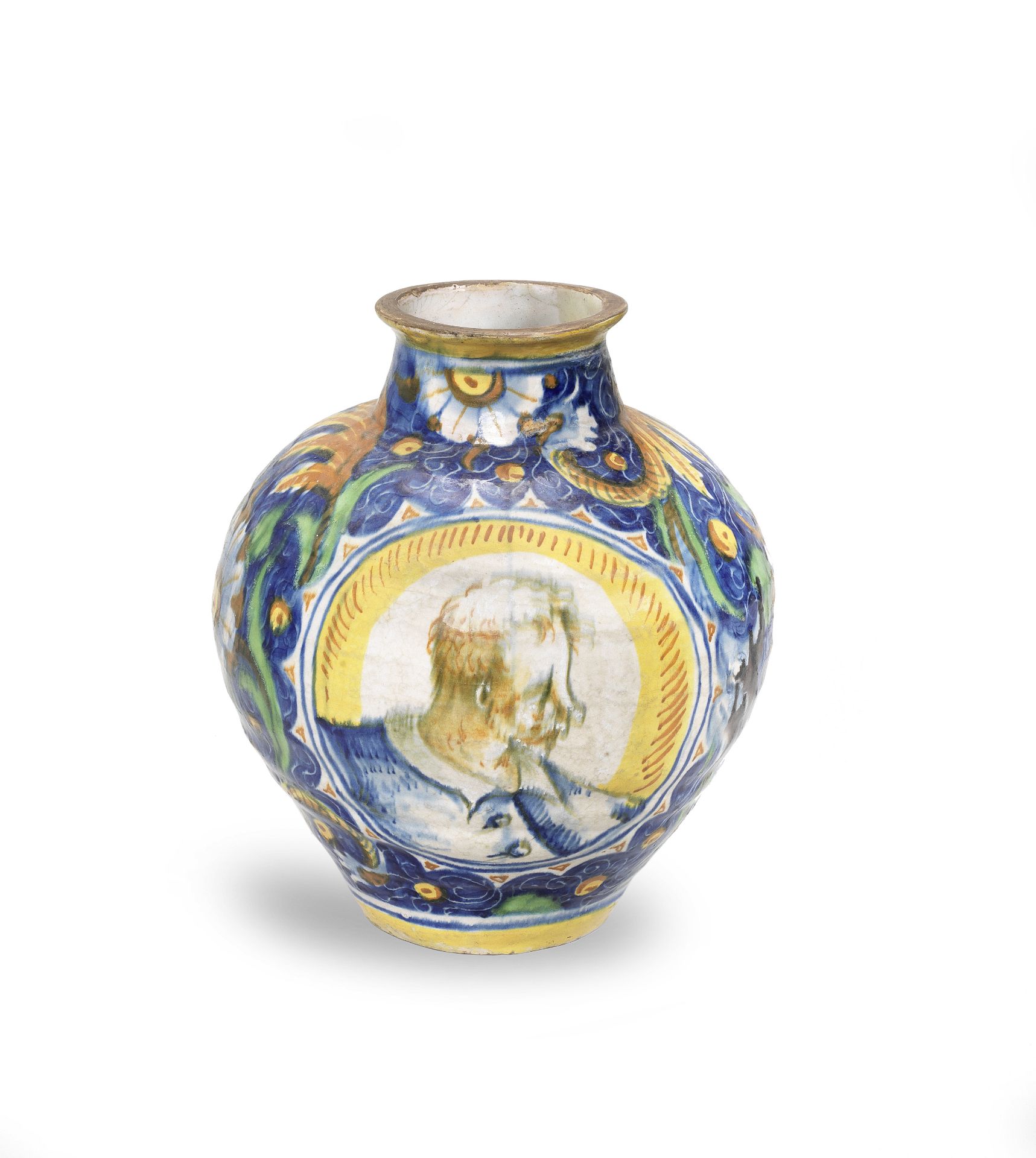 A Venetian maiolica globular jar, late 16th century