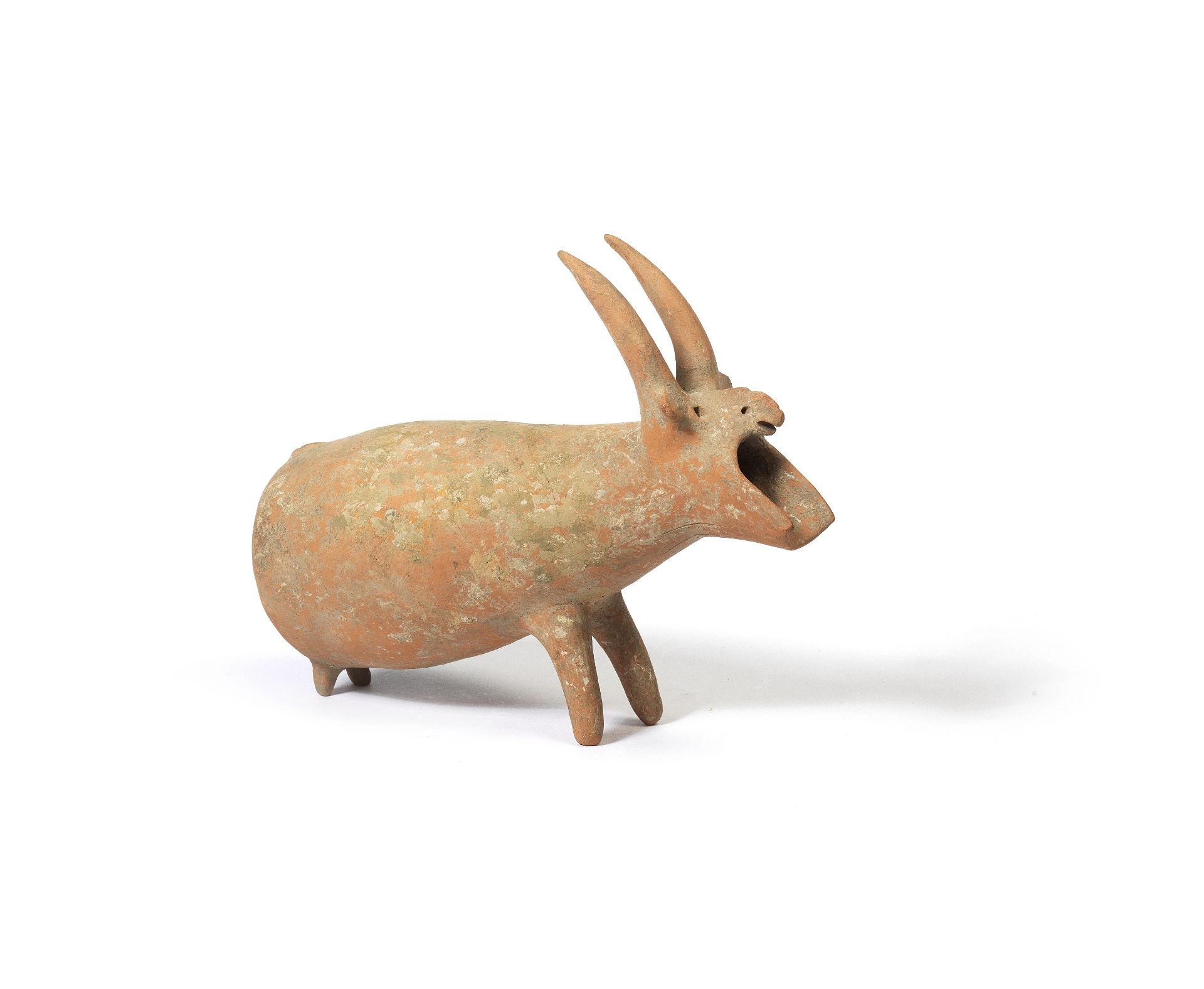 An Amlash pottery animal rhyton