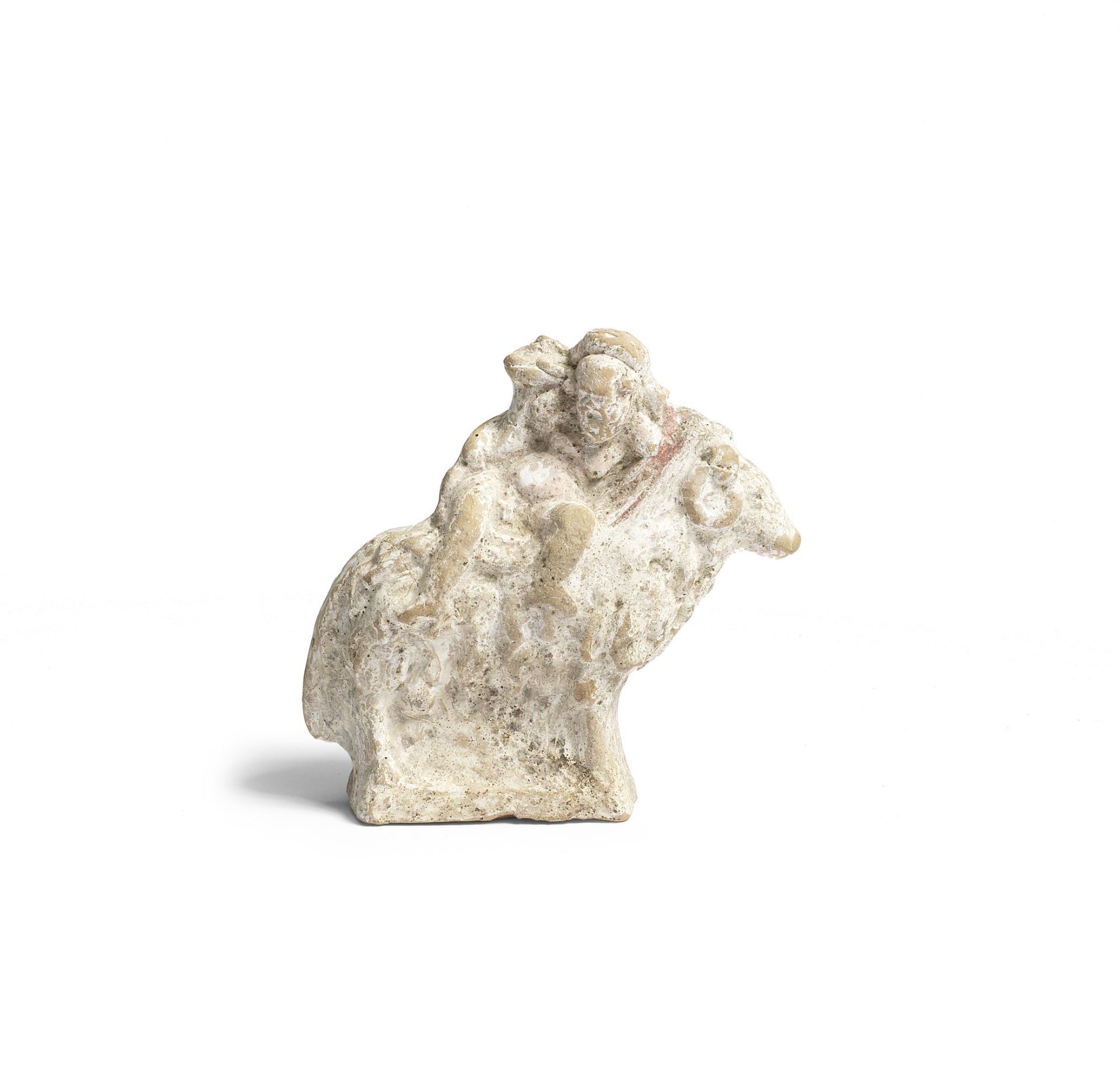 A Greek terracotta group of Silenus and a ram