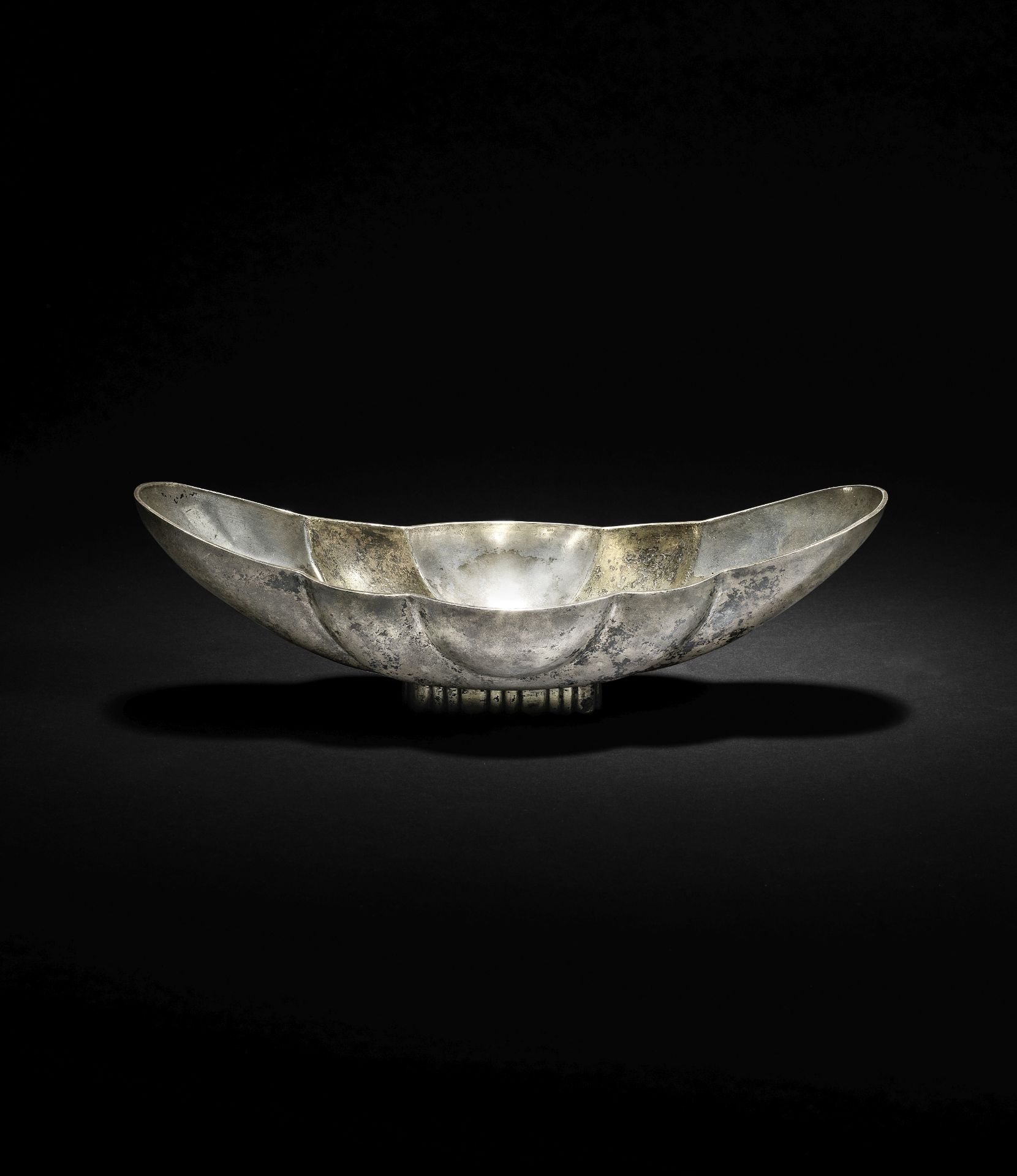 A Sasanian gilt silver lobed elliptical bowl