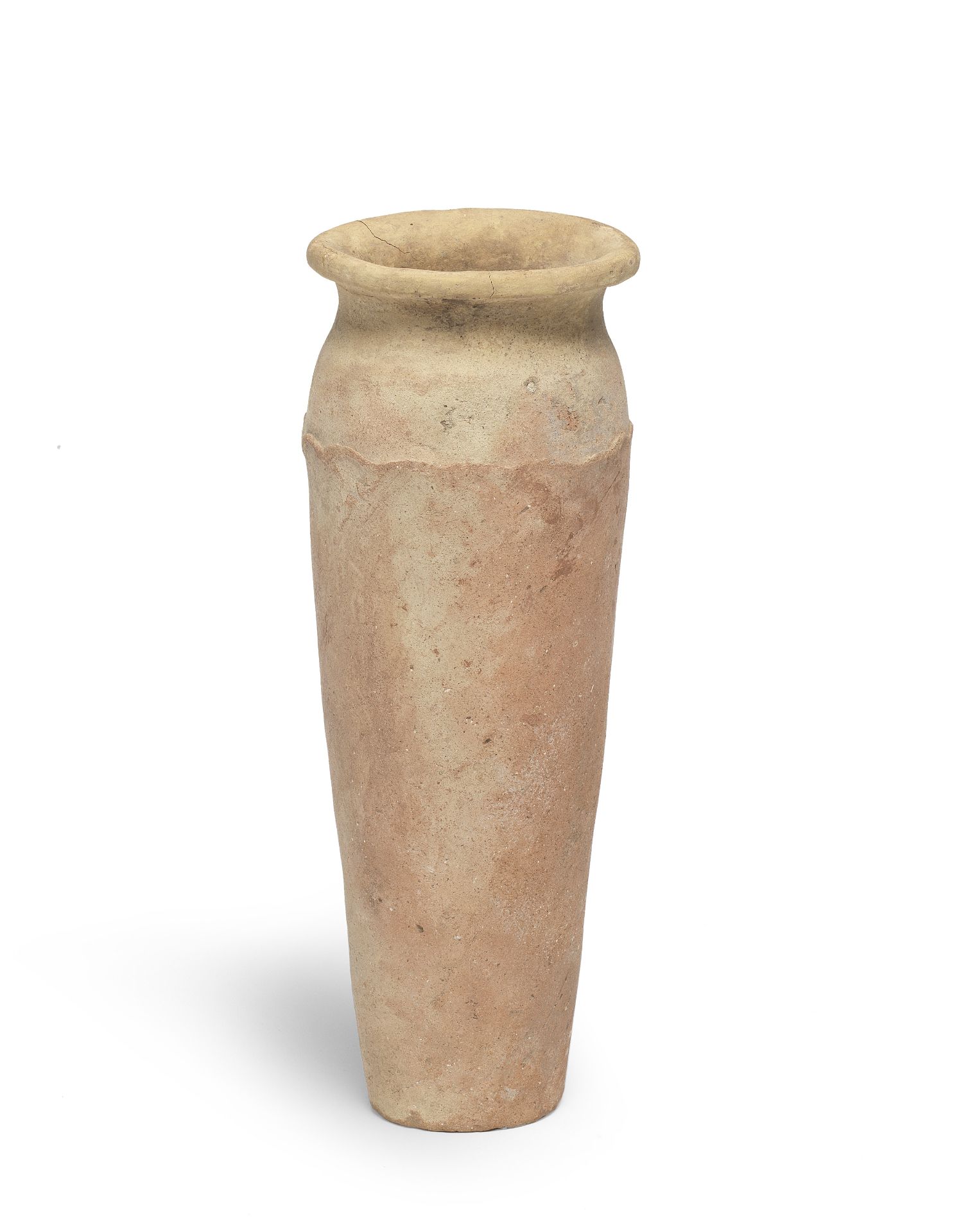 An Egyptian pottery wavy-handled jar