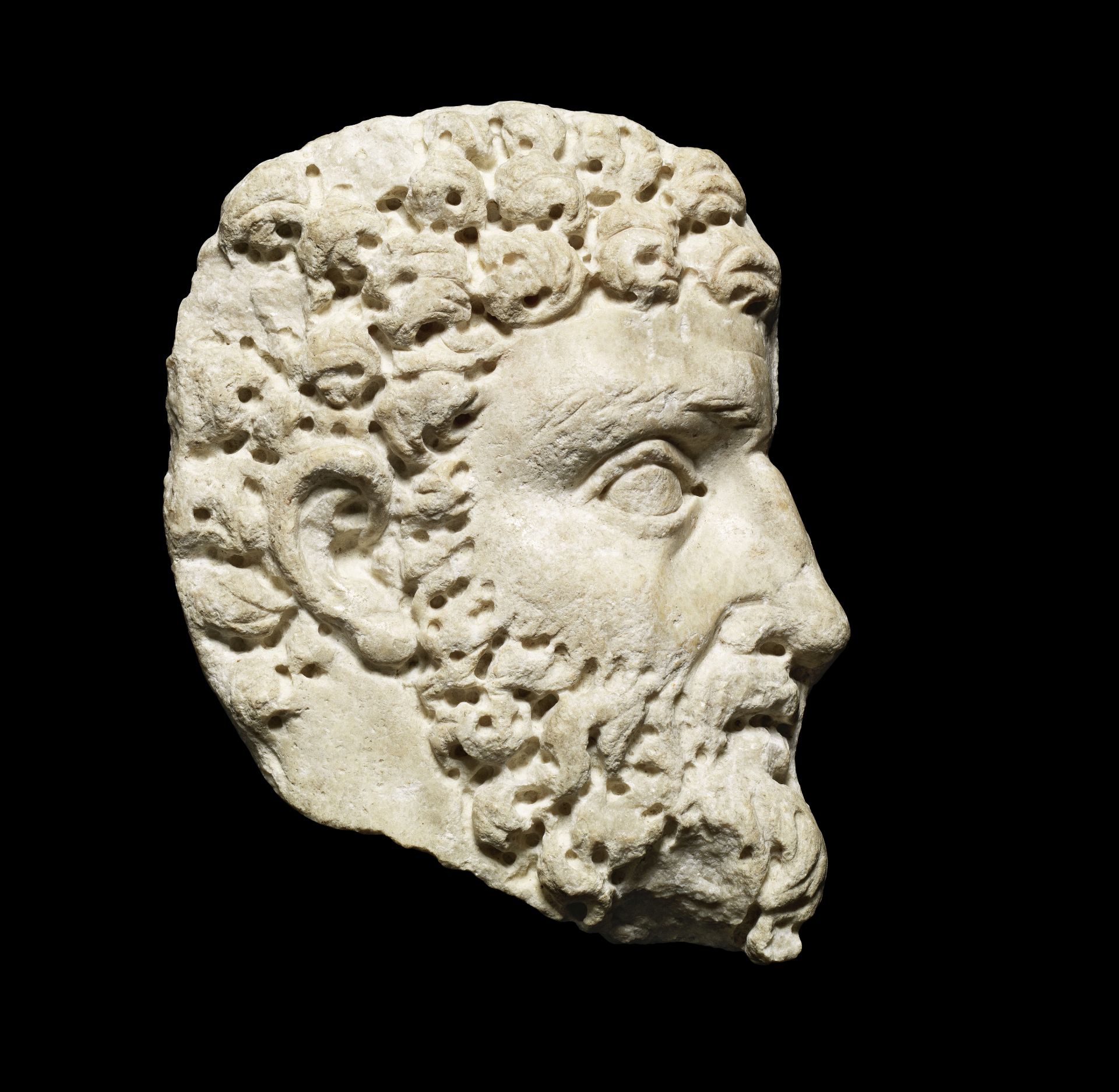 A Roman marble relief of a male portrait