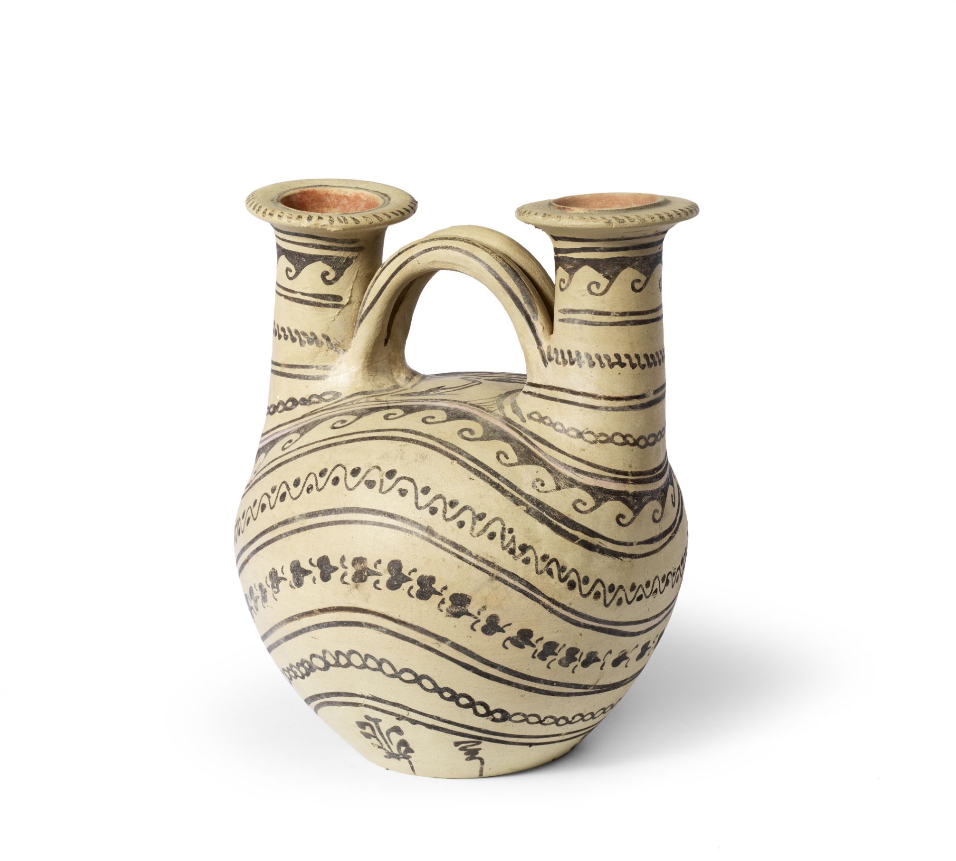 A Daunian double-spouted pottery askos