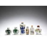 Six porcelain snuff bottles Qing Dynasty (6)