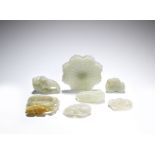 Six various jades and a jadeite washer Late Qing Dynasty (7)