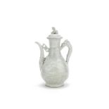 A rare Qingbai pear-shaped ewer and cover Yuan Dynasty (2)