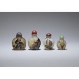 A selection of four 'shadow agate' snuff bottles 19th/20th century (8)