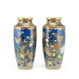 A large pair of Satsuma baluster vases By Taizan, Meiji era (1868-1912), late 19th/early 20th cen...