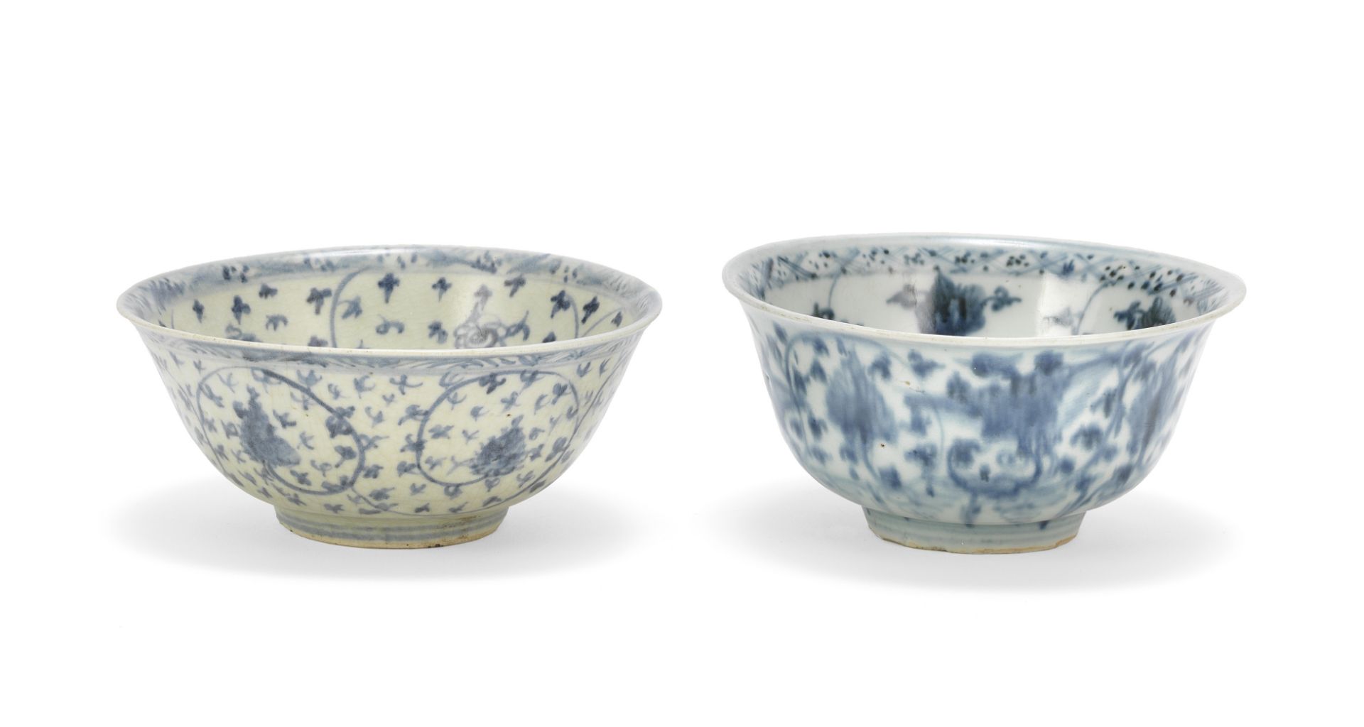 Two blue and white 'Vajra and lotus' bowls Ming Dynasty (2)