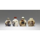 A group of four 'shadow agate' snuff bottles 19th/20th century (7)