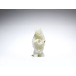 A white jade 'foreigner' carving