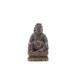 A carved wood figure of Kubera Tibet, probably 19th century