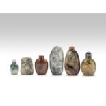 Six hardstone snuff bottles Late Qing Dynasty (9)