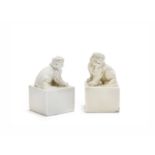 Two blanc-de-chine 'Buddhist lion' seals Kangxi (2)