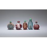 A group of carved glass snuff bottles 18th/19th century and later (10)