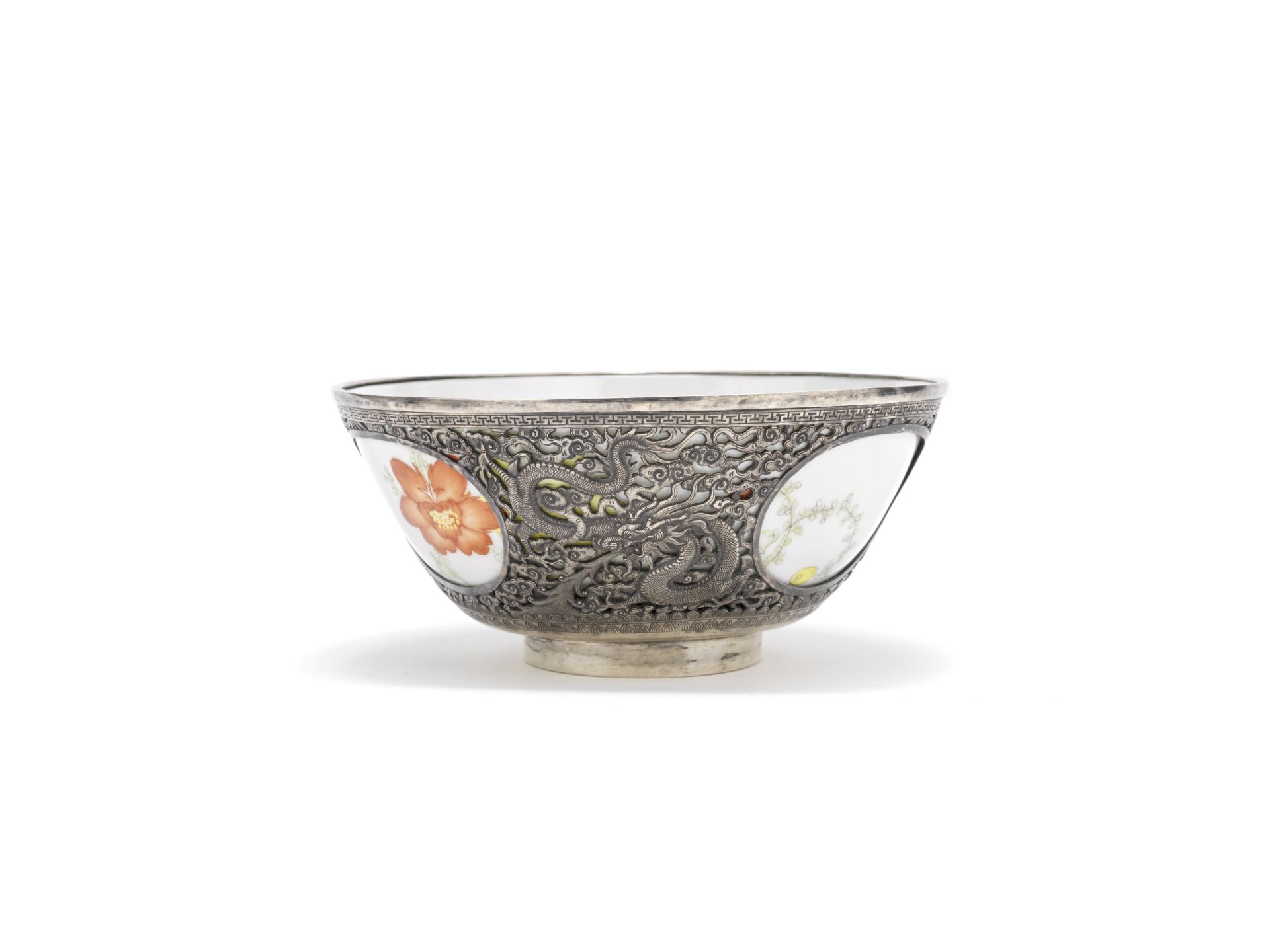 A silver-mounted enamelled bowl Ma Ruifeng mark, early 20th century