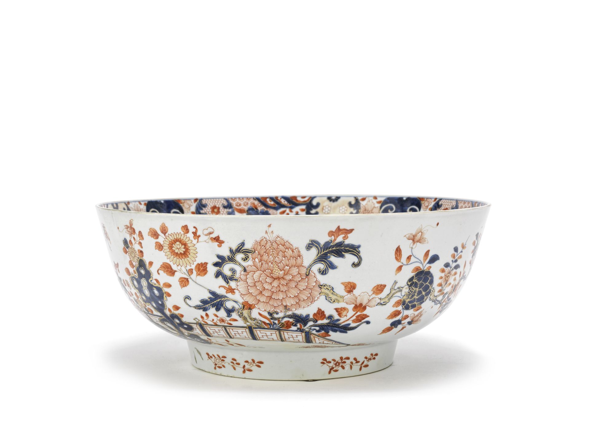 A large Chinese Imari punch bowl 18th century