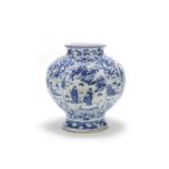 A large blue and white baluster jar Late Ming Dynasty