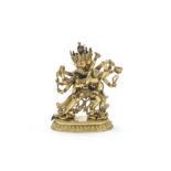 A gilt copper alloy figure of Vajradhara and consort Late 19th/early 20th Century (2)