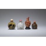 A group of four hardstone snuff bottles Qing Dynasty (6)