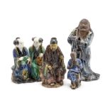 A group of Shiwan glazed figures Late Qing Dynasty (4)