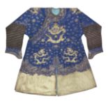 A blue-ground 'dragon' robe 19th/20th century (3)