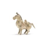 A painted grey pottery model of a Mongolian pony Western Jin Dynasty