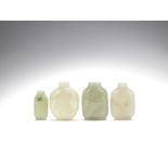 A group of two jade and two glass snuff bottles 19th/20th century (4)