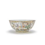 A large famille rose punch bowl 18th century