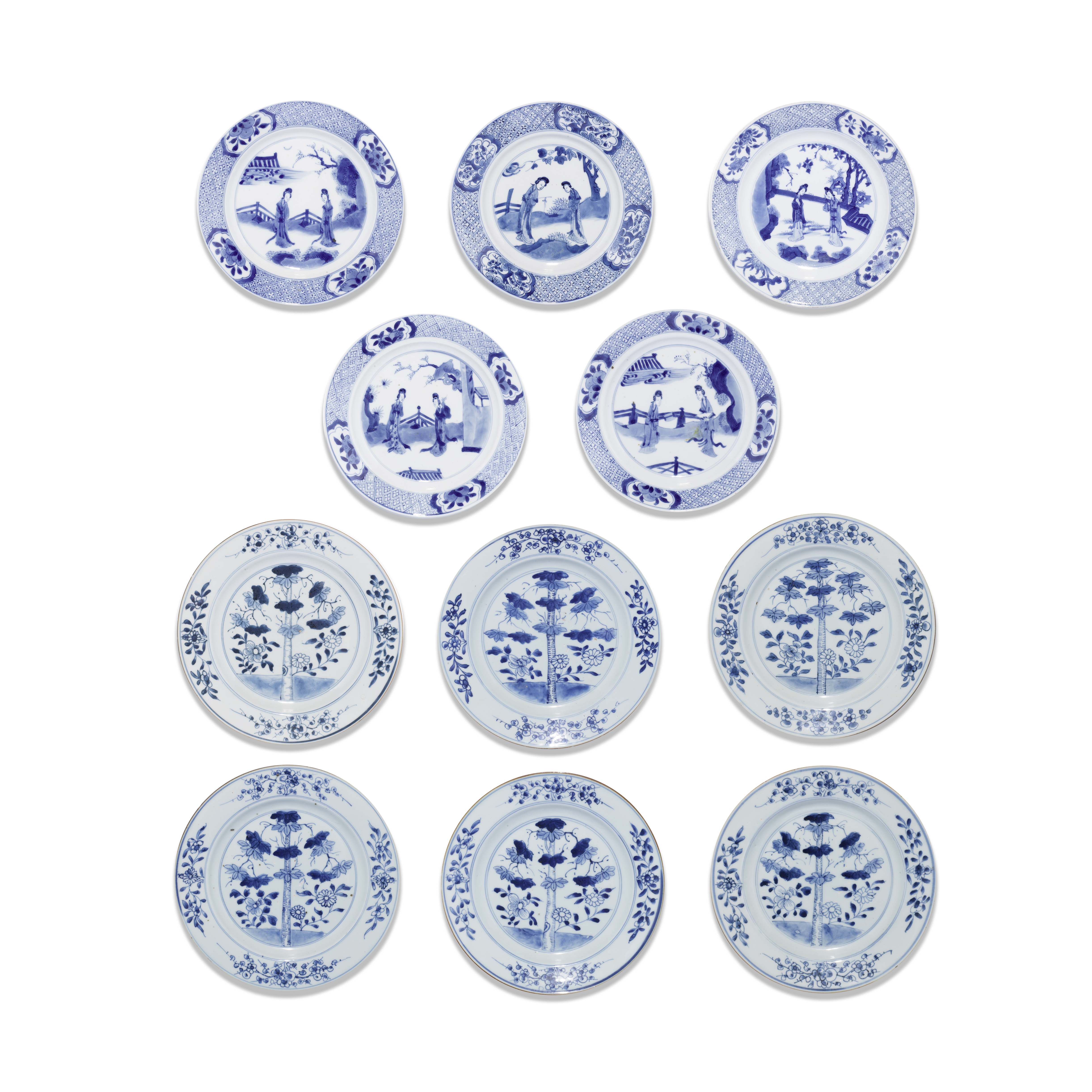 A group of eleven export dishes Kangxi (11)