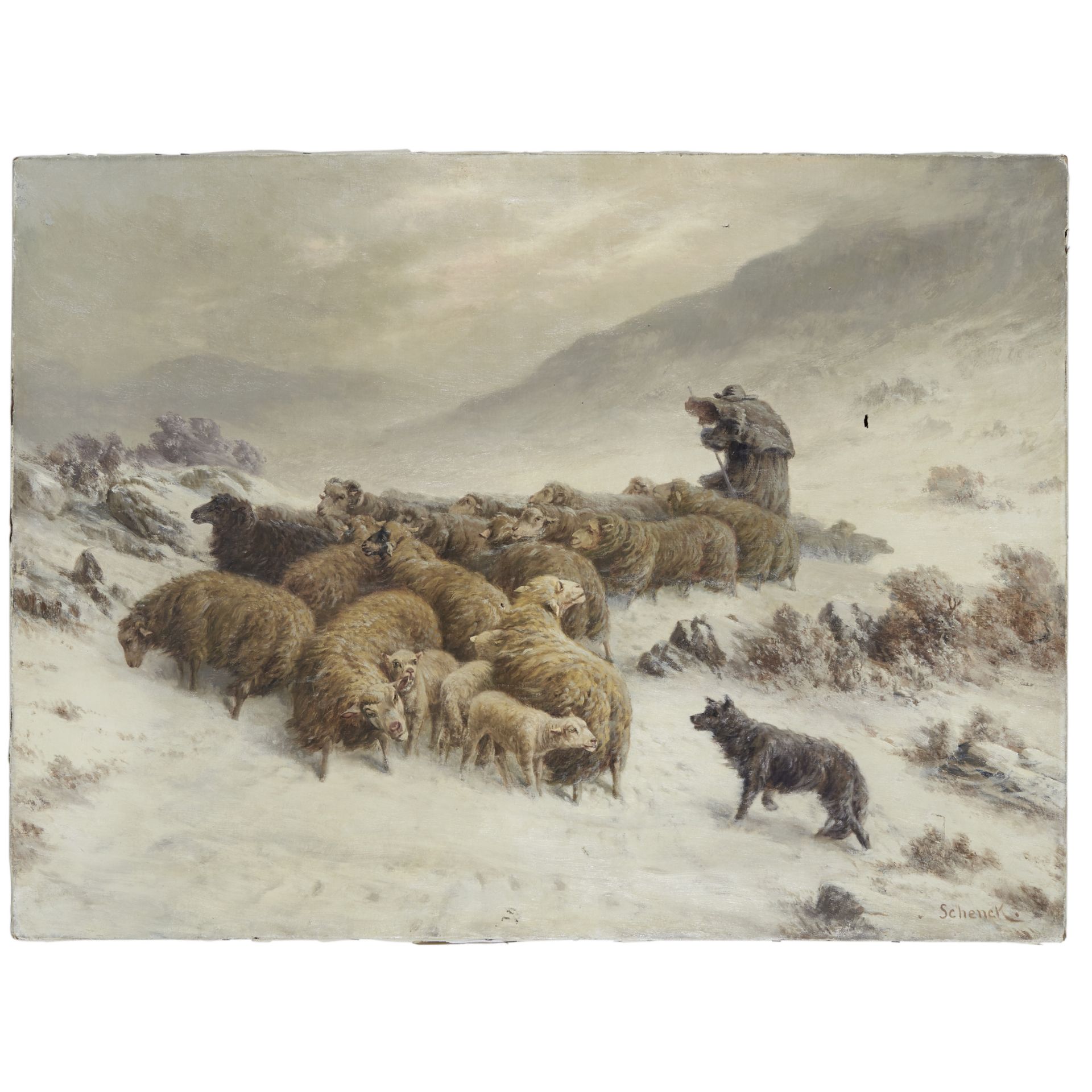 August Friedrich Albrecht Schenck (Danish, 1828-1901) Guarding the flock