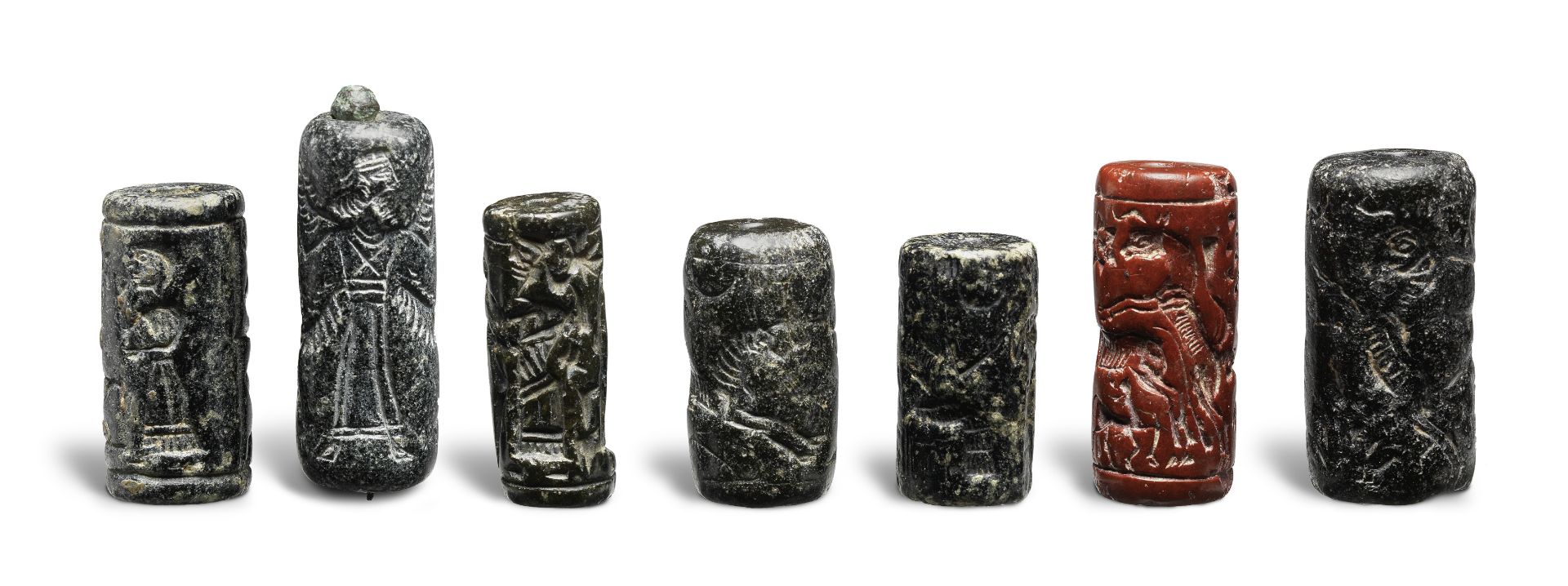 Six Mesopotamian hardstone cylinder seals 7