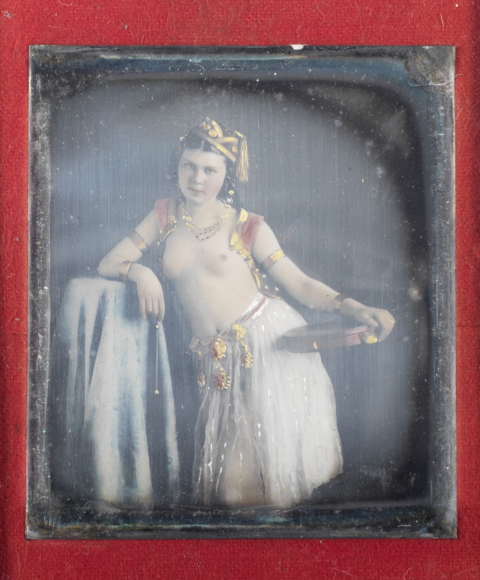 DAGUERREOTYPE Female nude, as an Egyptian dancer;