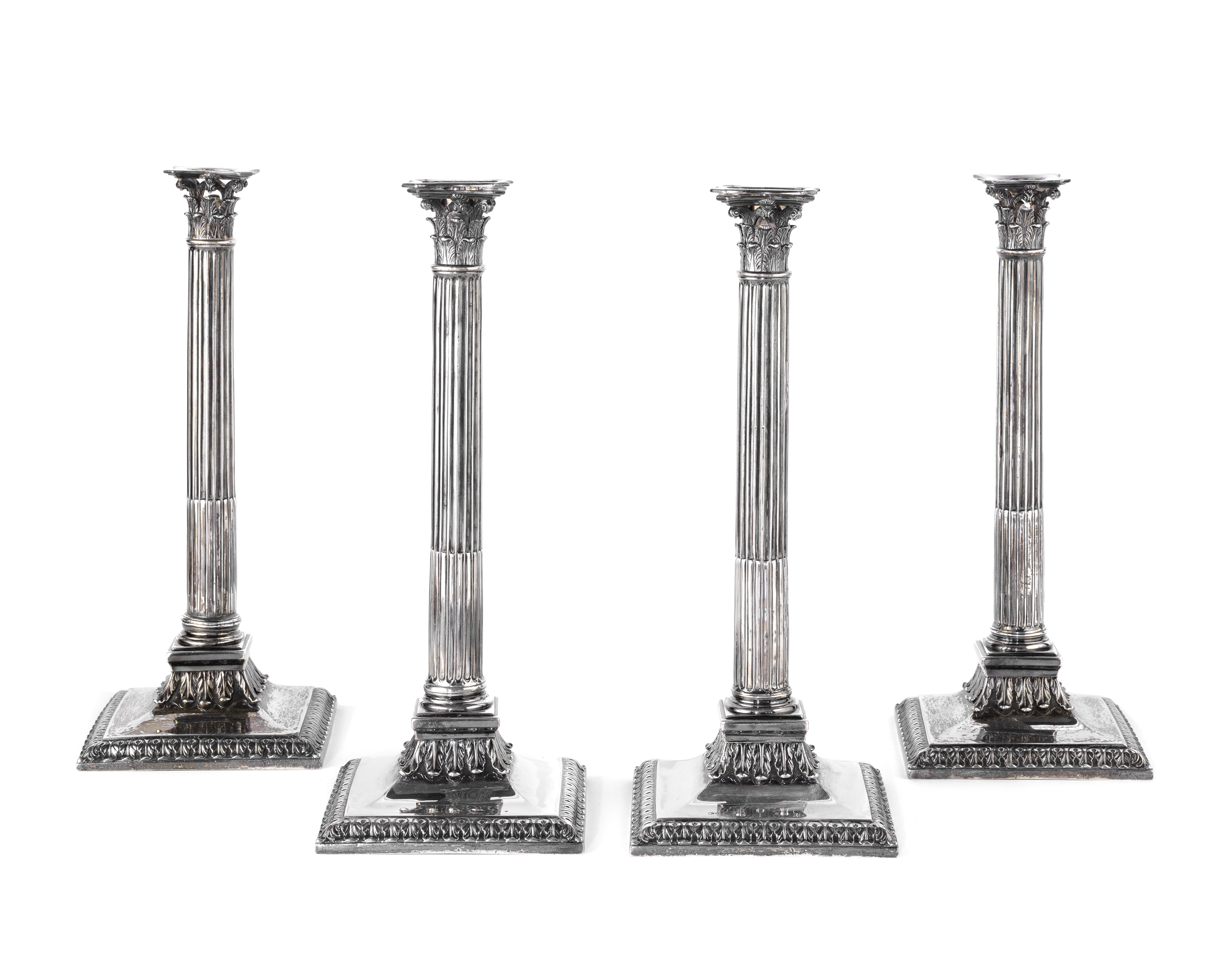 A set of four George III silver candlesticks Edward Wakelin, London 1756 (4)