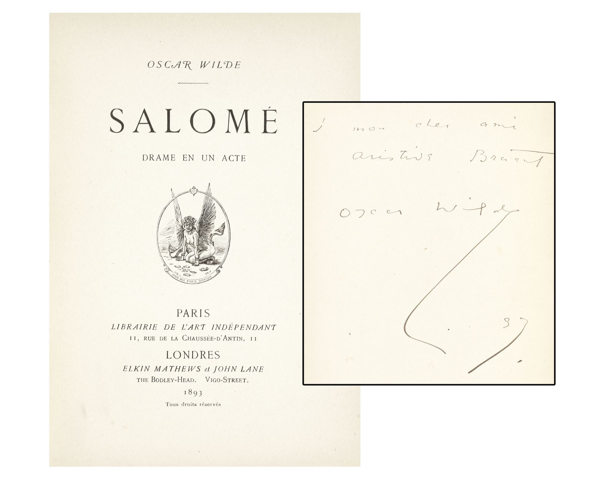 WILDE (OSCAR) Salomé: drame en un acte, Paris and London, Librairie d'Art Indépendent and Elkin M...