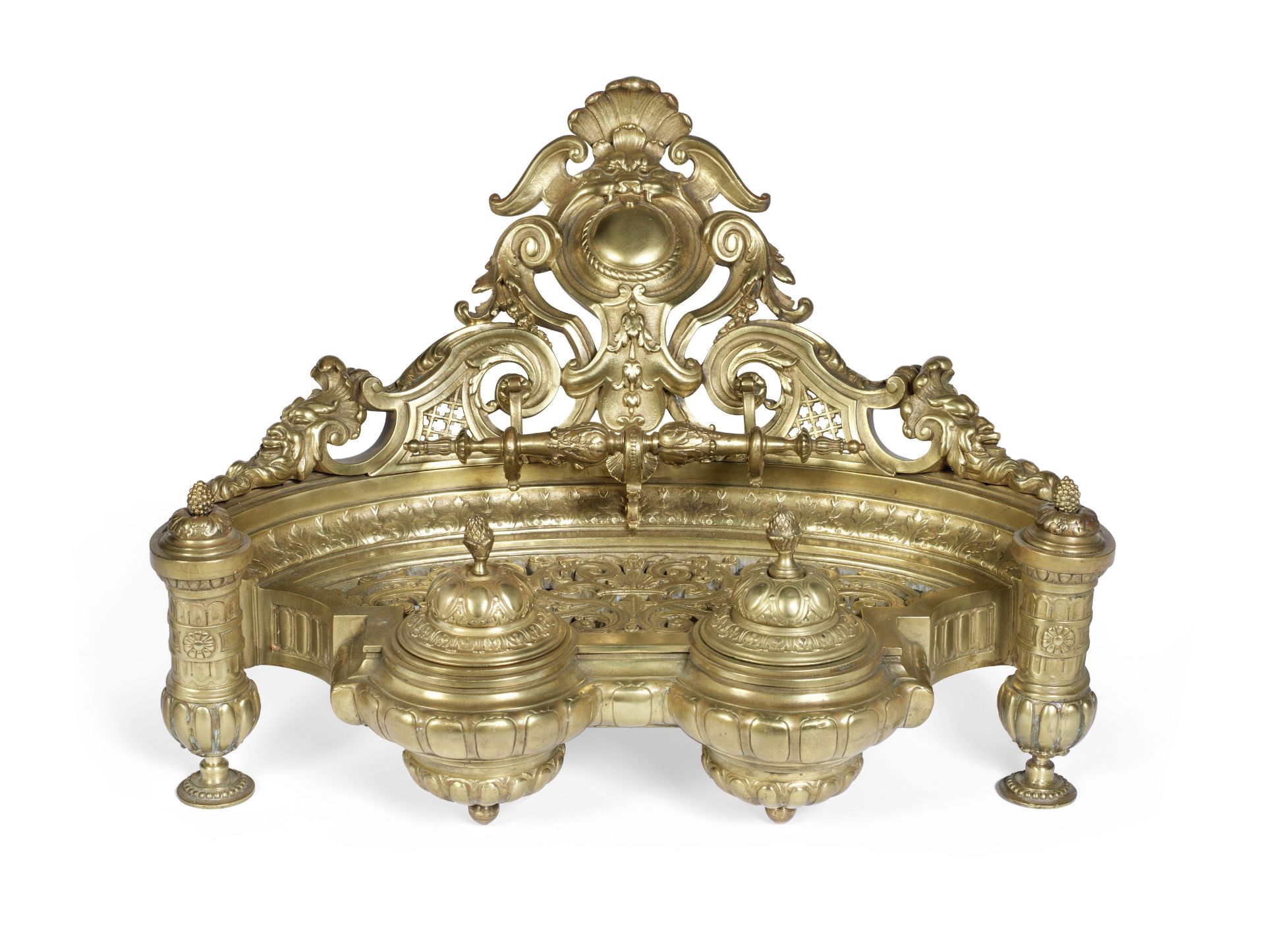 An impressive late 19th century French gilt bronze exhibition encrier designed and manufactured b...