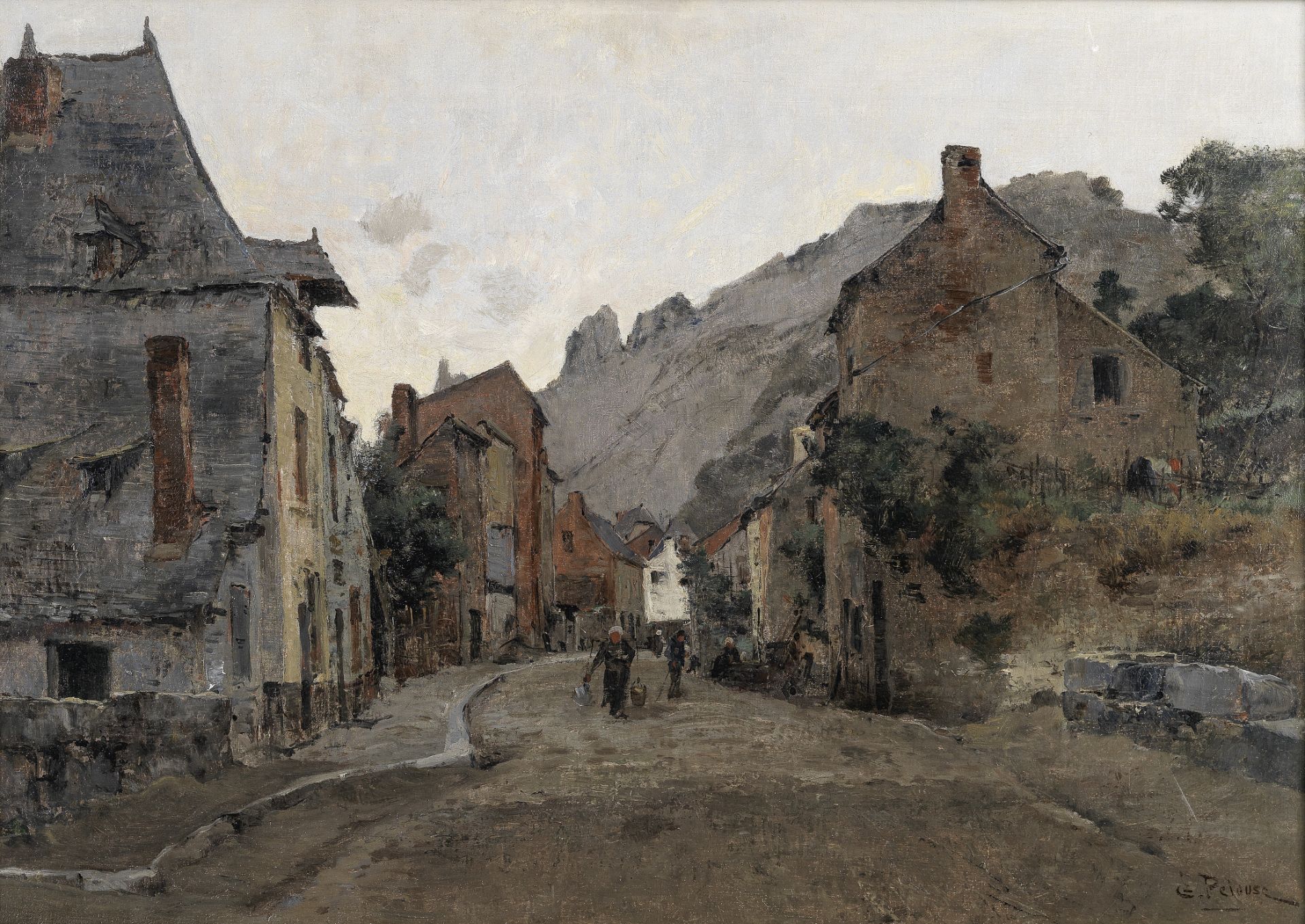 Leon Germaine Pelouse (French 1838 - 1891) French Street scene