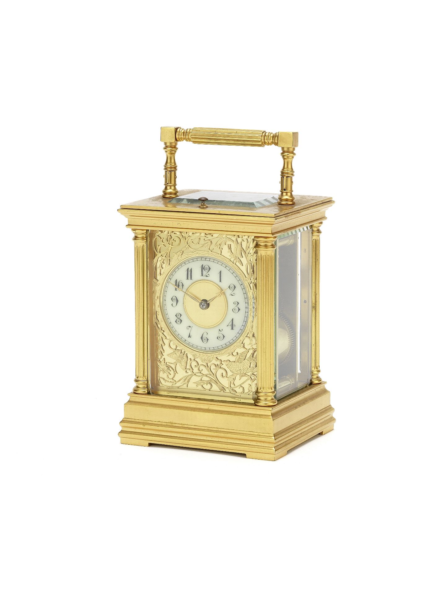 A late 19th century French repeating Carriage Clock Stamped with the trademark Ed.M, numbered 146