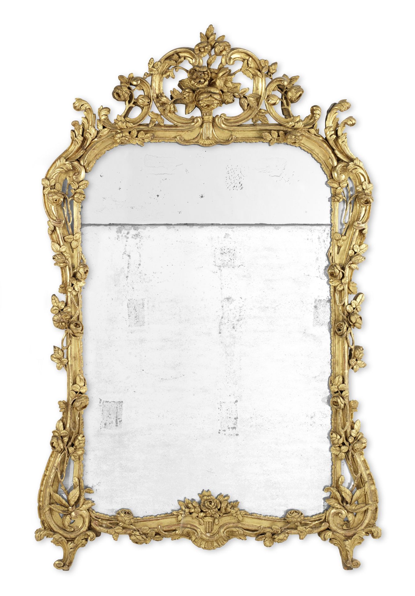 A Louis XV giltwood mirror
