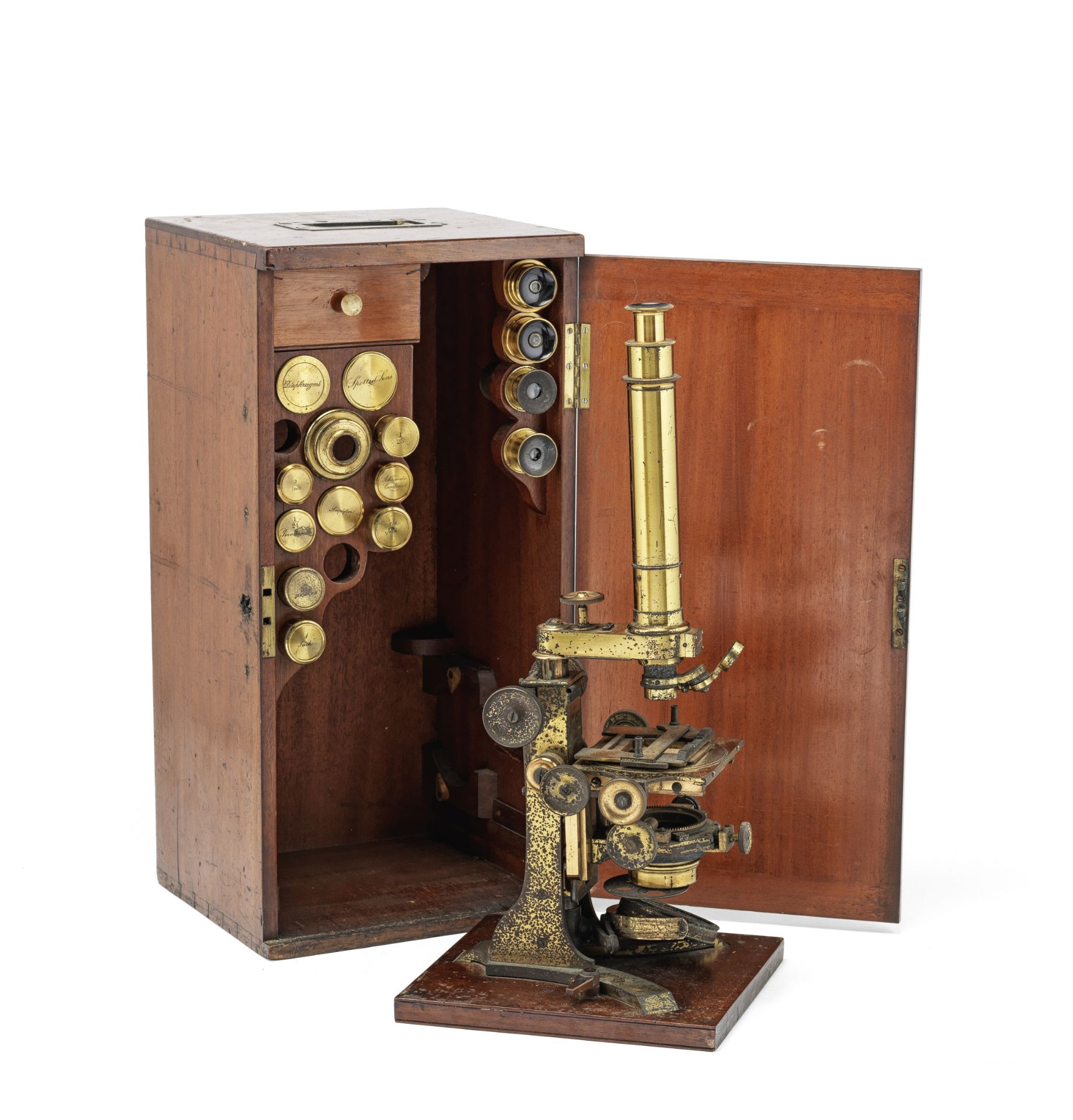 A J Parkes & Son compound monocular microscope, English, mid 19th century,