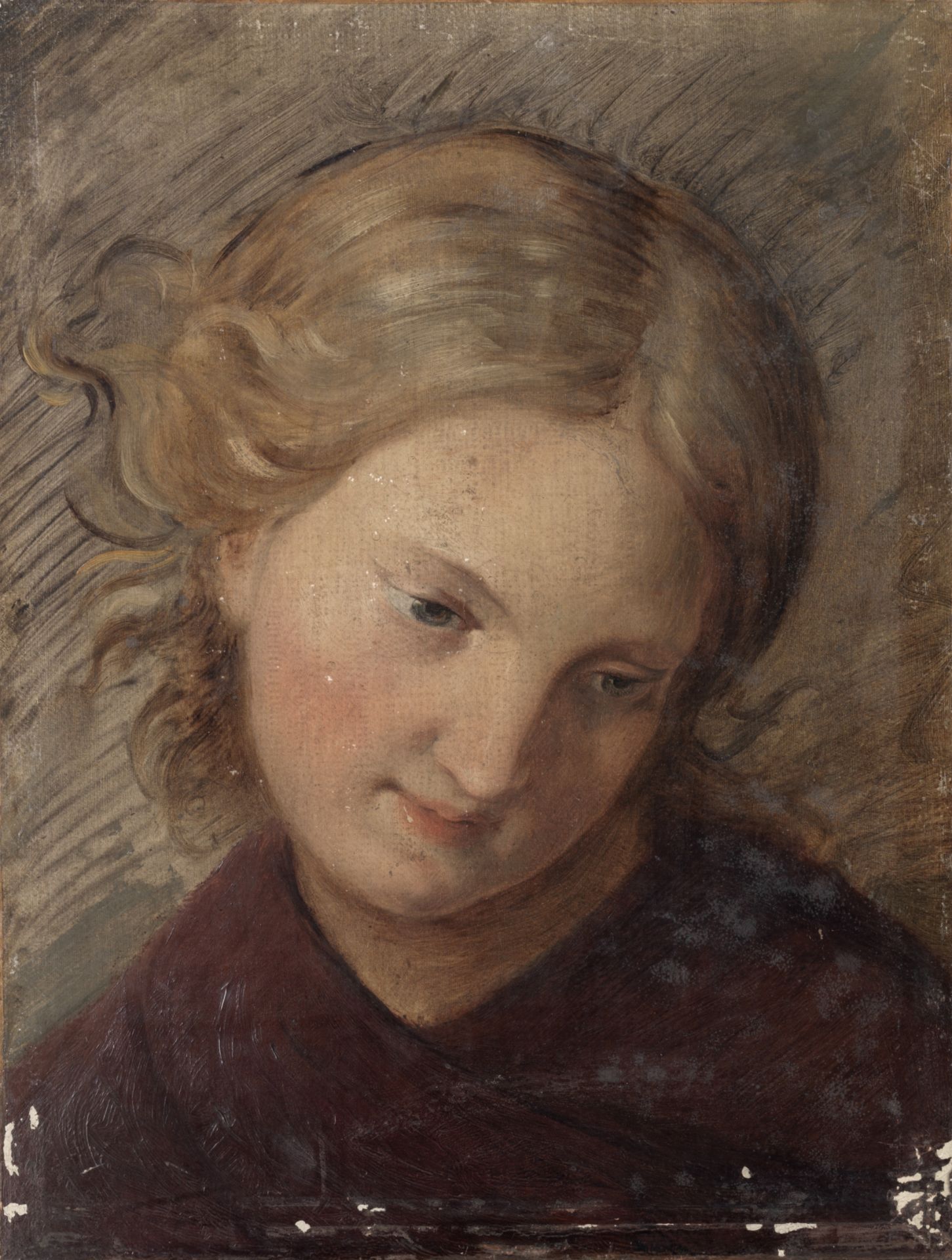 Attributed to Hans (Johann von Straschiripka) Canon (Austrian, 1829-1885) Portrait of a girl unfr...