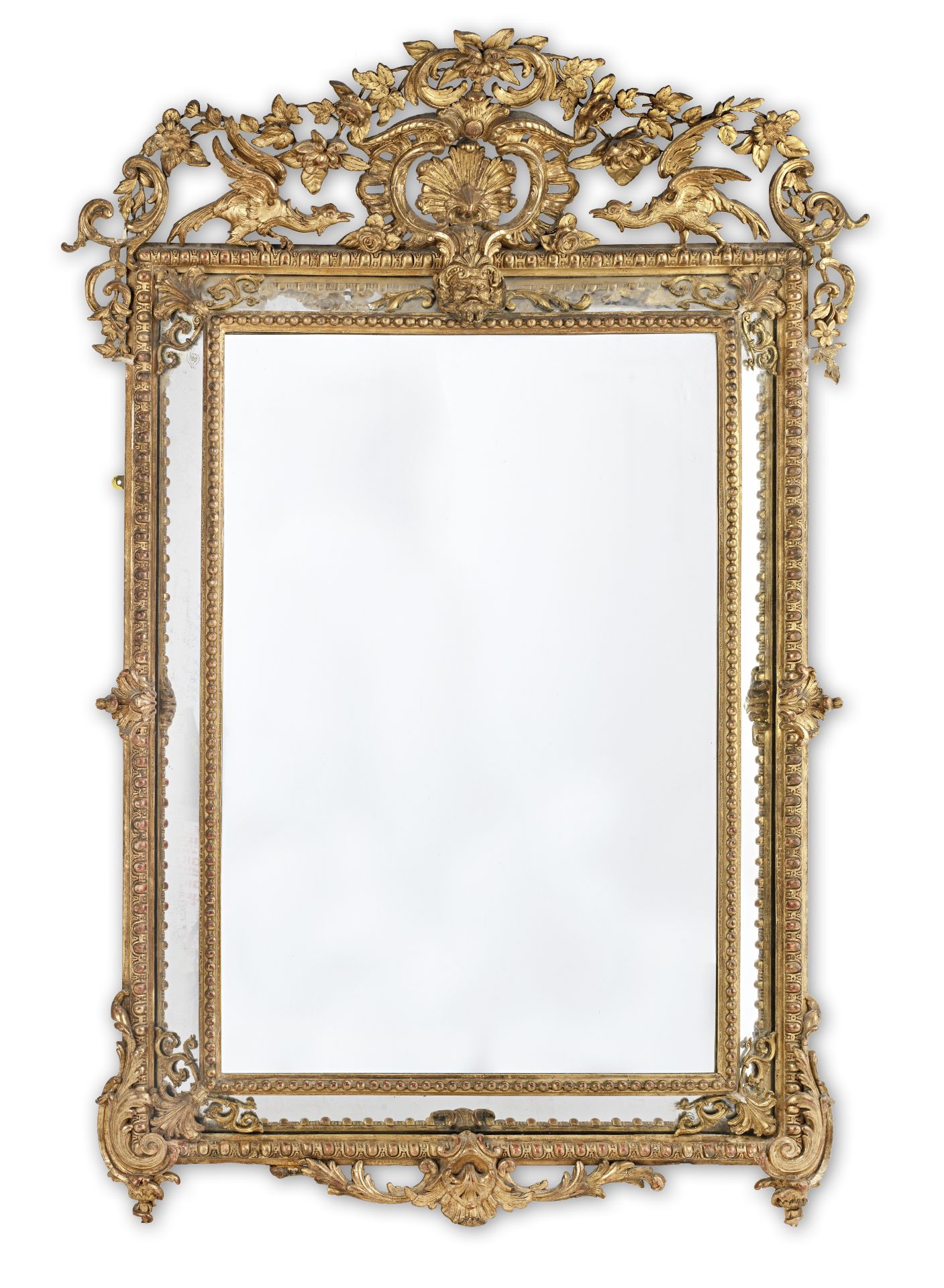 A French 19th century giltwood and gilt composition marginal mirror