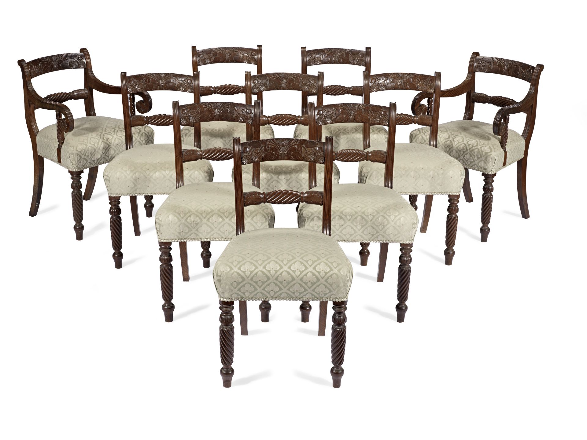 A set of ten Regency mahogany dining tables probably Scottish or Irish (10)