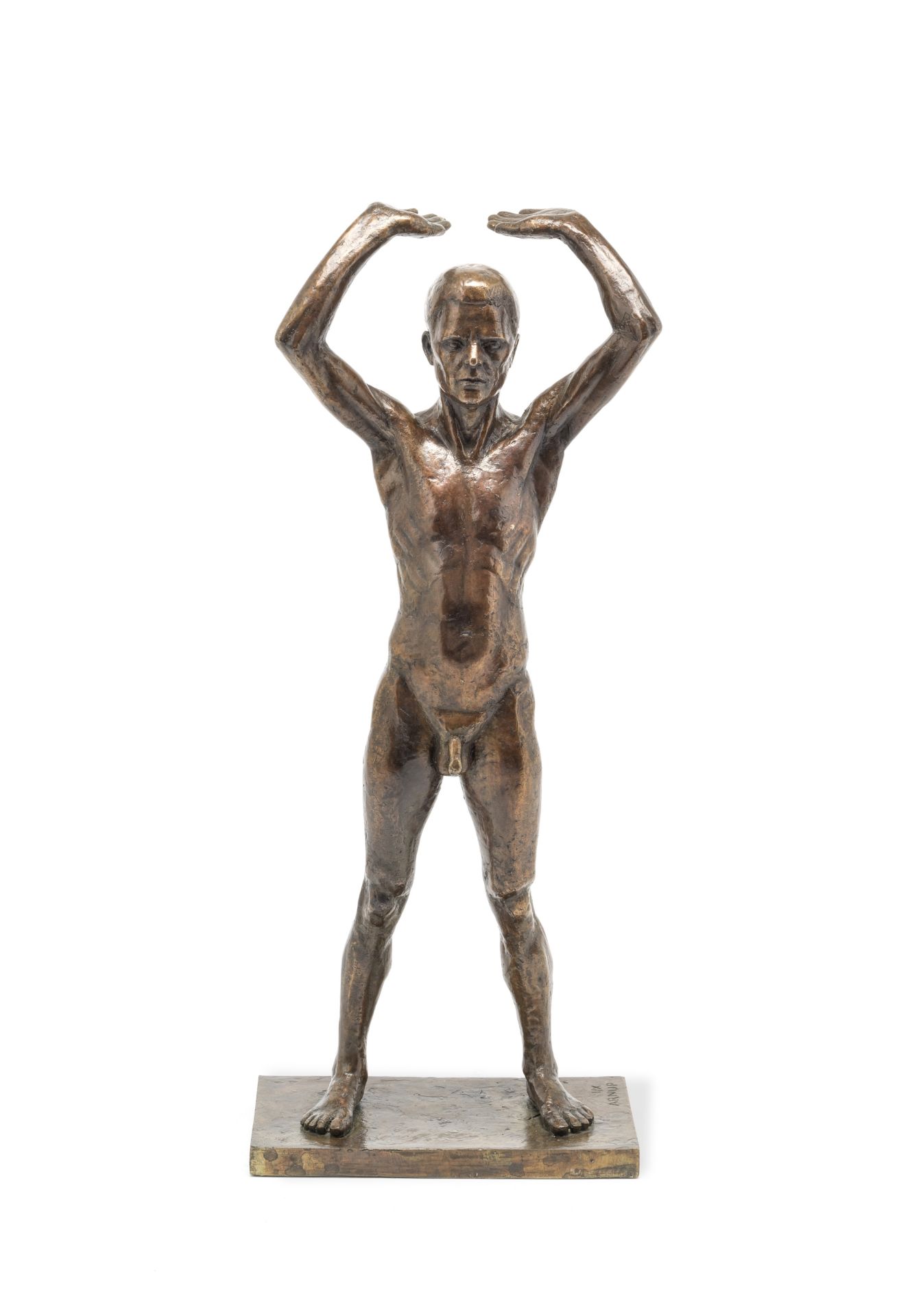 Sally Arnup (British, born 1930): A patinated bronze study of a male nude 1996