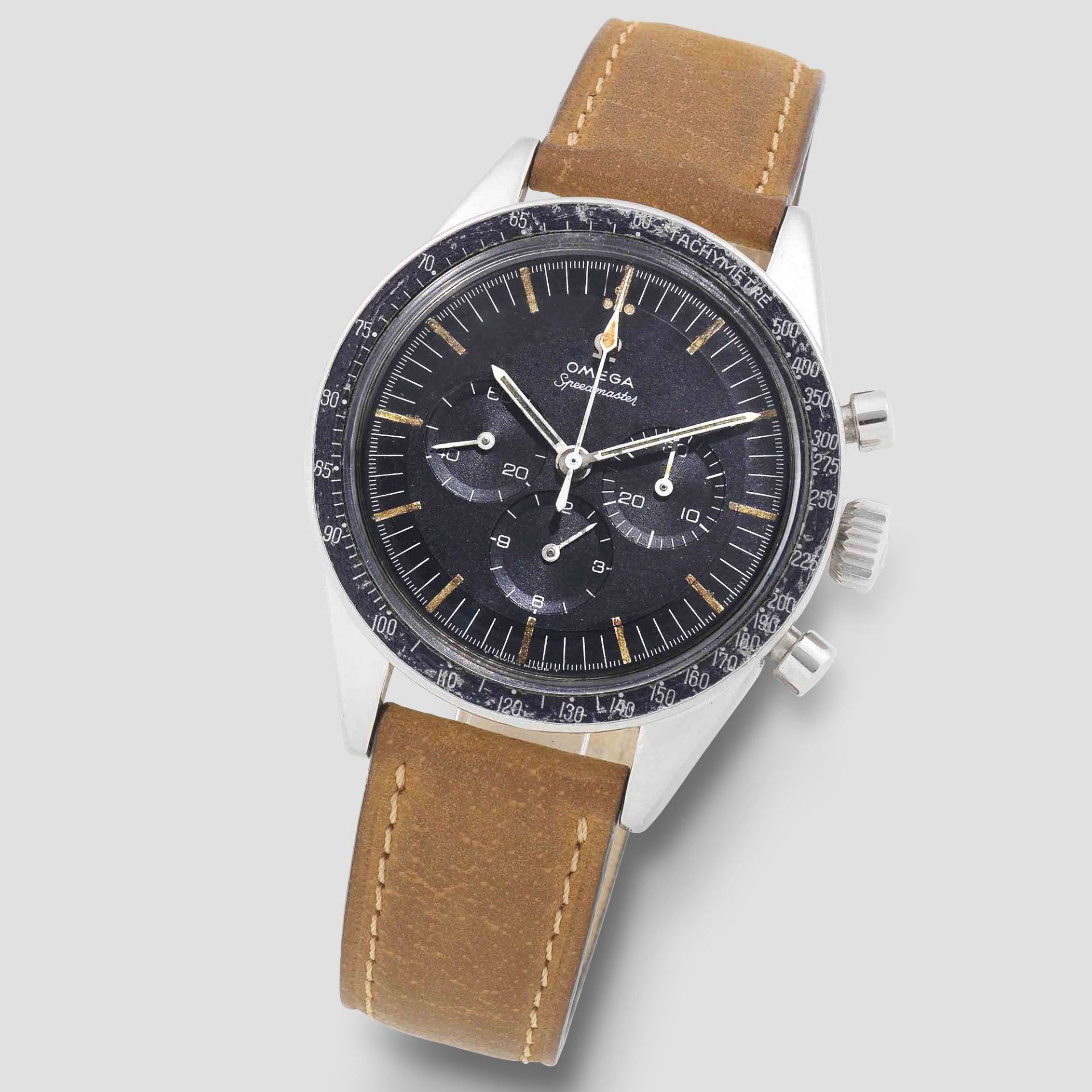 Omega. A stainless steel manual wind chronograph wristwatch Speedmaster, Ref: S 105.003-64, 1965