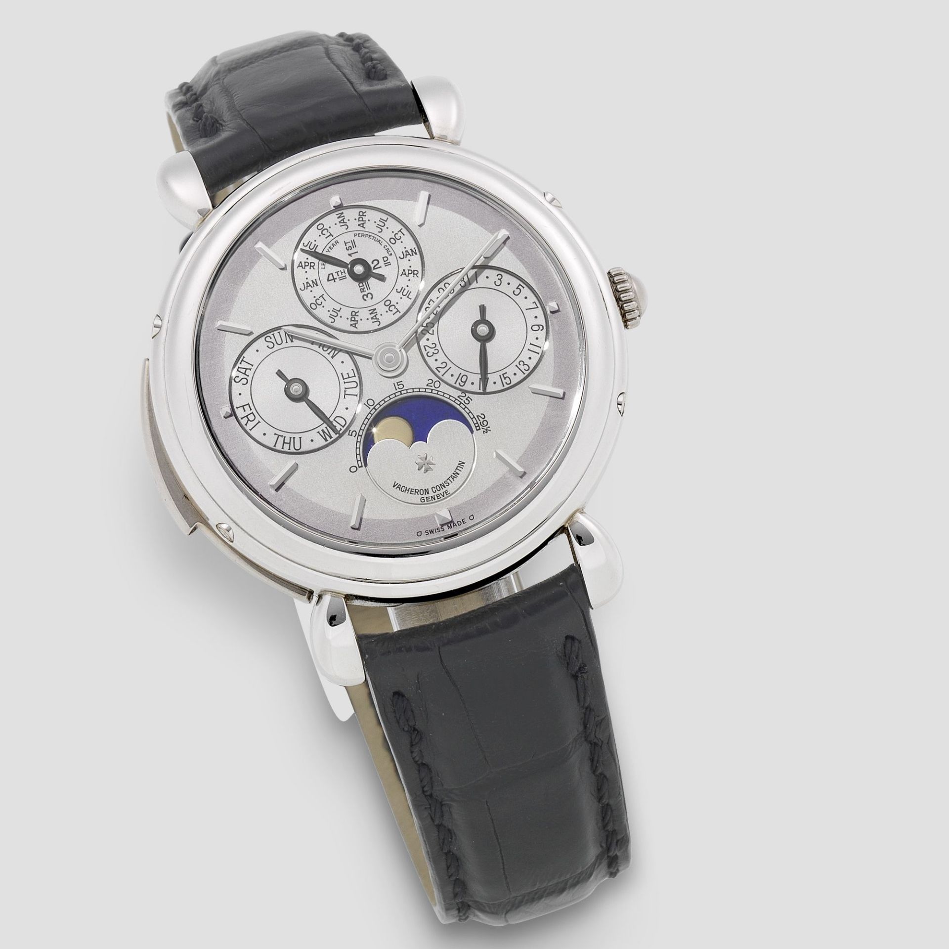 Vacheron Constantin. An exceptionally fine and very rare platinum manual wind minute repeating pe...