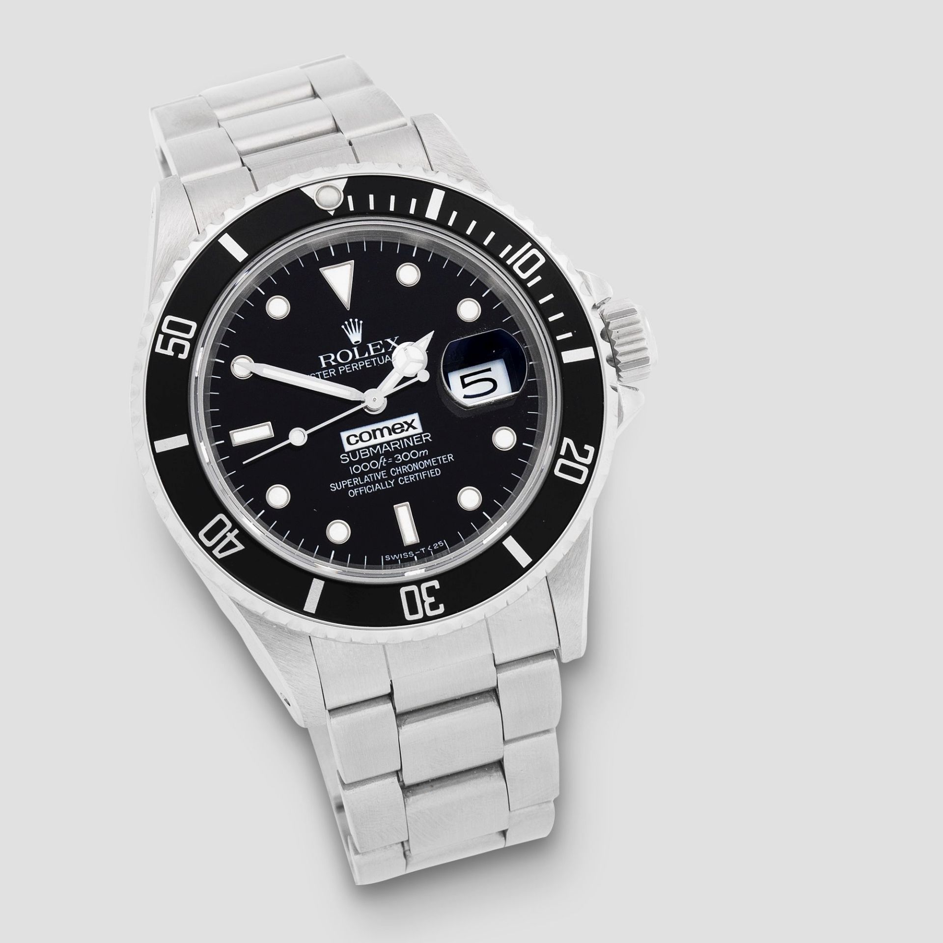 Rolex. A rare stainless steel automatic bracelet watch Submariner Comex, No.6243, Ref: 16800, Ci...