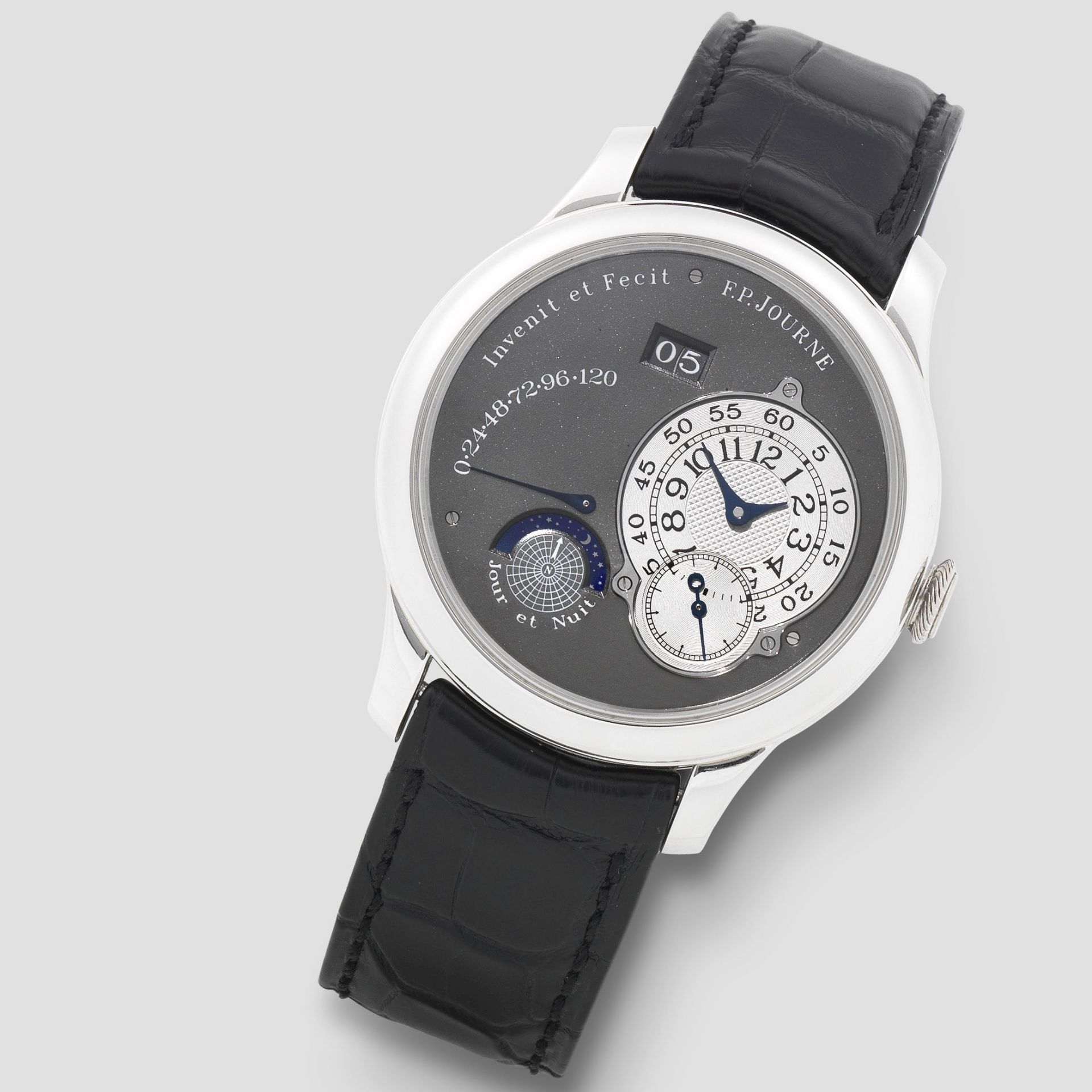 F.P. Journe. A very fine Limited Edition platinum automatic calendar wristwatch with power reserv...