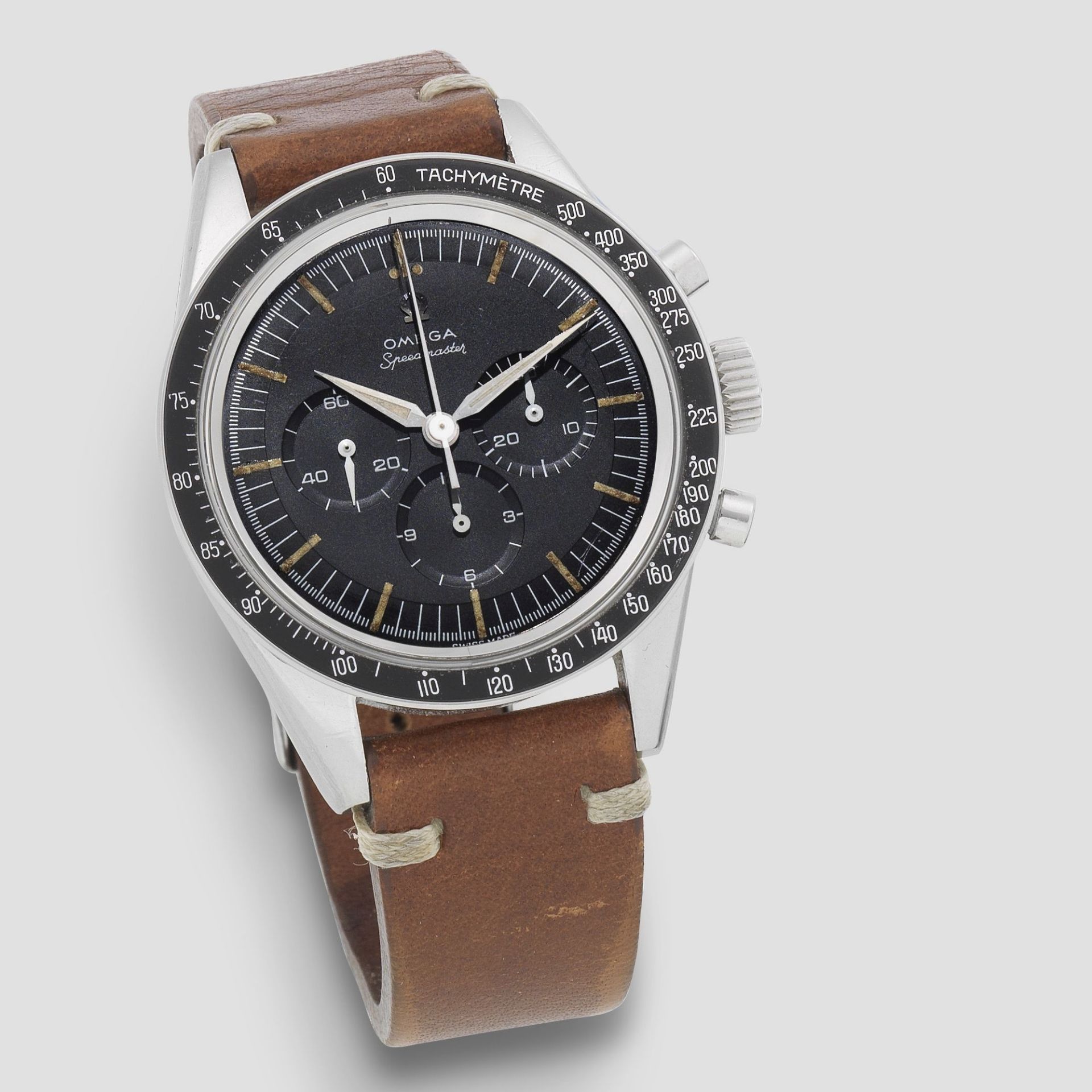 Omega. A stainless steel manual wind chronograph wristwatch Speedmaster, Ref: 2998-3, Circa 1960