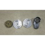 Three believed racing brake plates ((4))